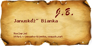 Januskó Bianka névjegykártya